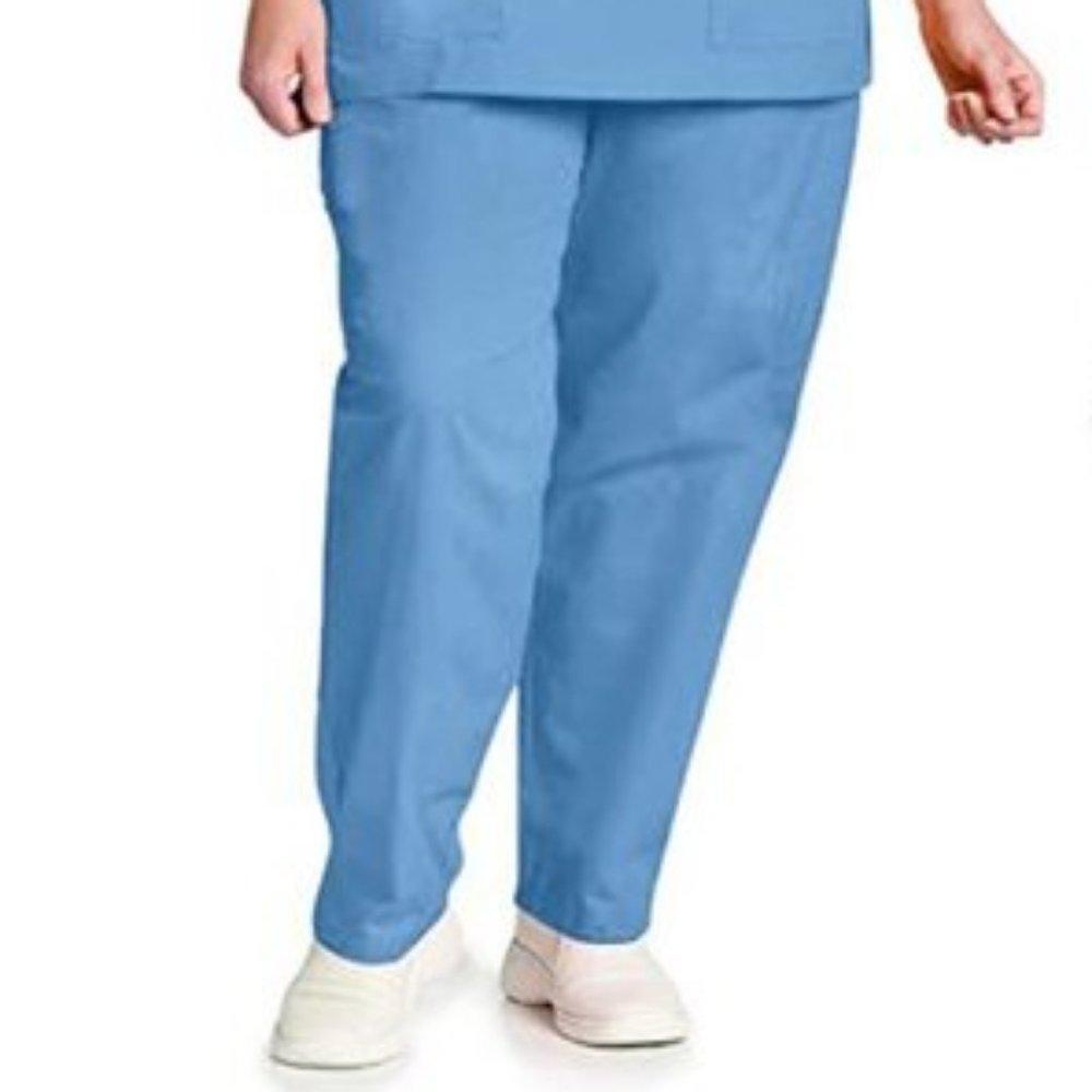Simply Basic Women's Core Essentials Pull On Scrub Pant Blue 3X